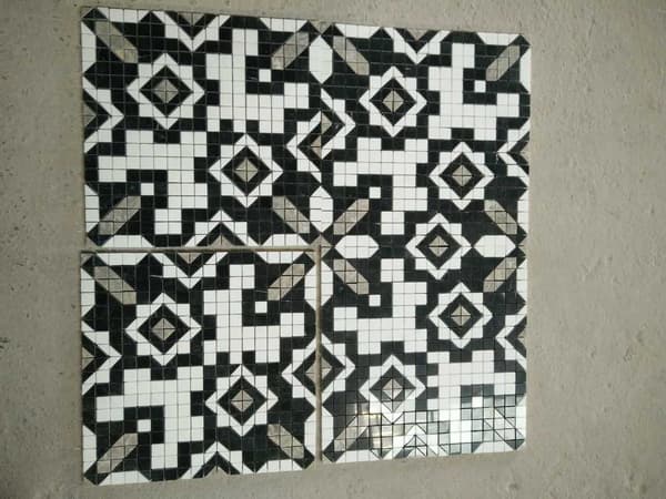 Black And White Marble Mosaic Panel
